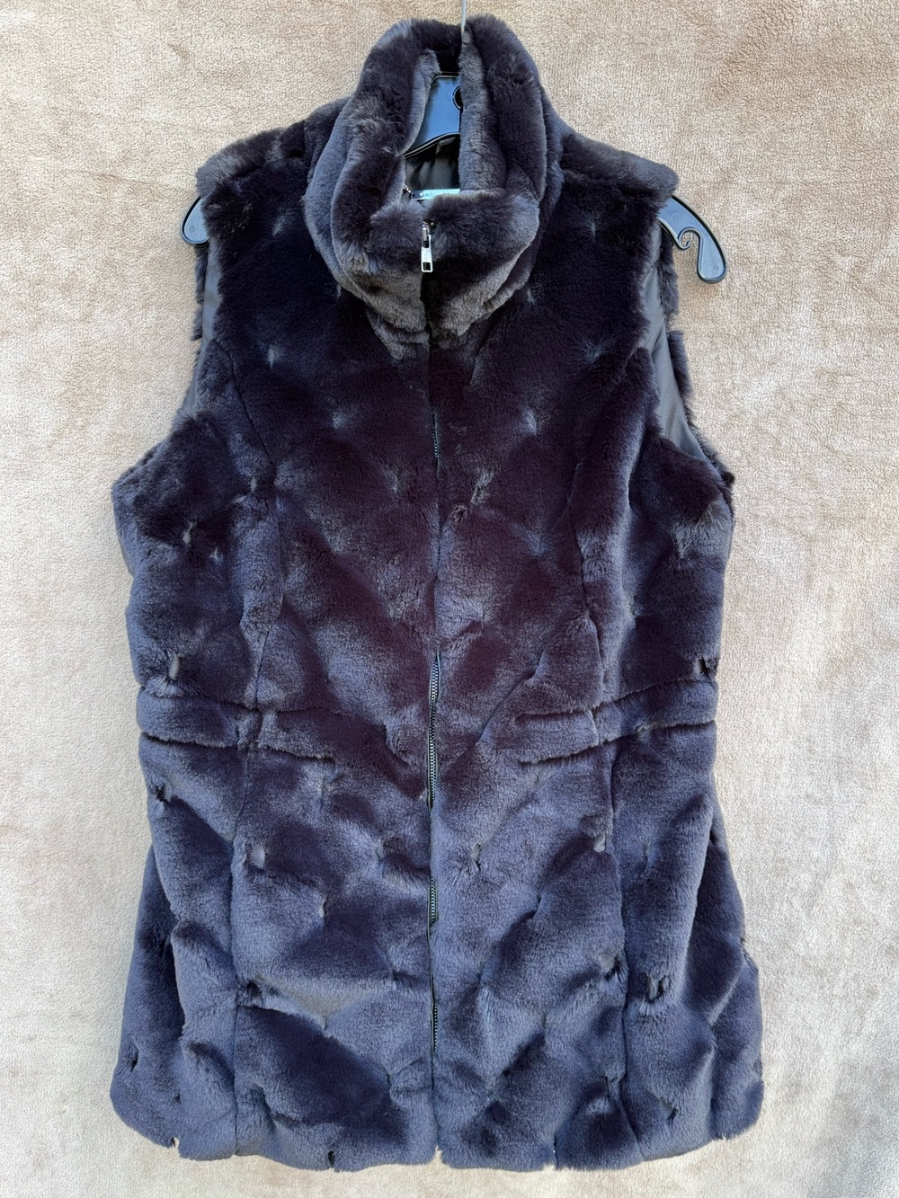 White House Black Market faux fur long vest